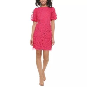 Eliza J Women's 3D Floral Applique Puff Sleeve Dress Size 6